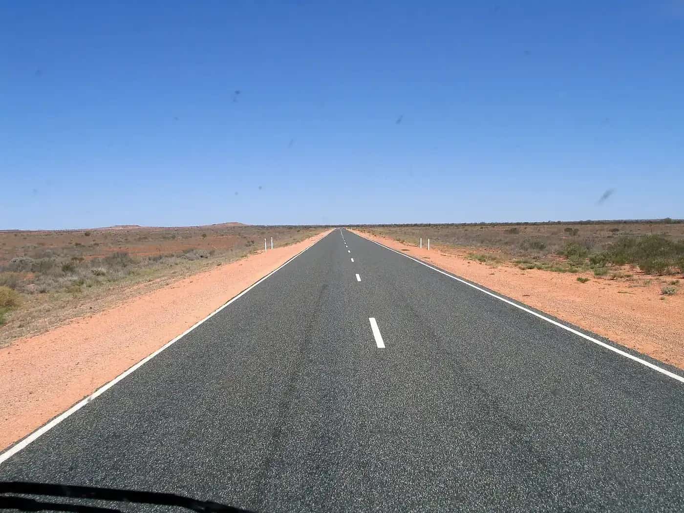 The Stuart Highway stretching through the outback