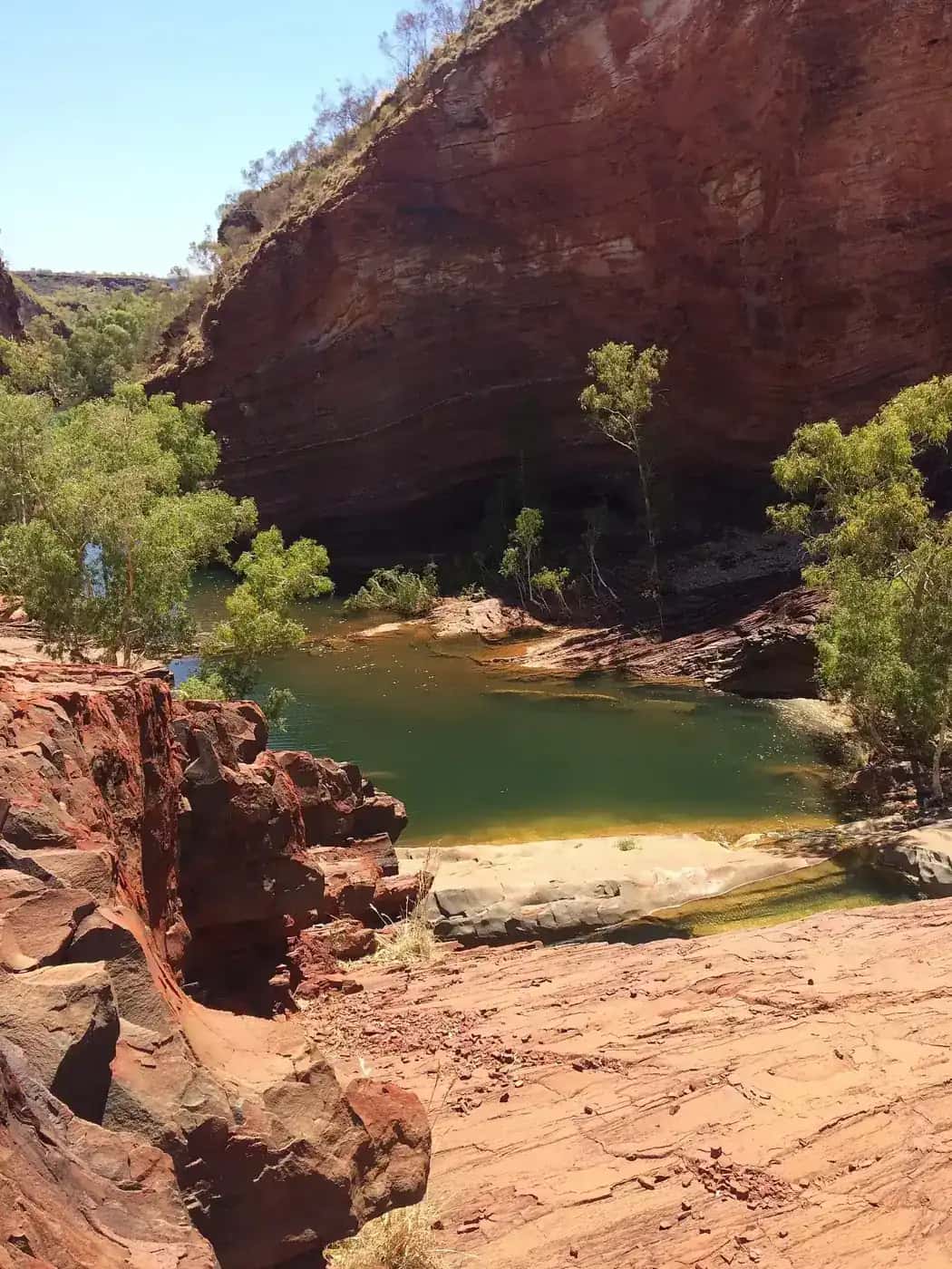 Banded rock walls of Hamersley Gorge, Karijini National Park