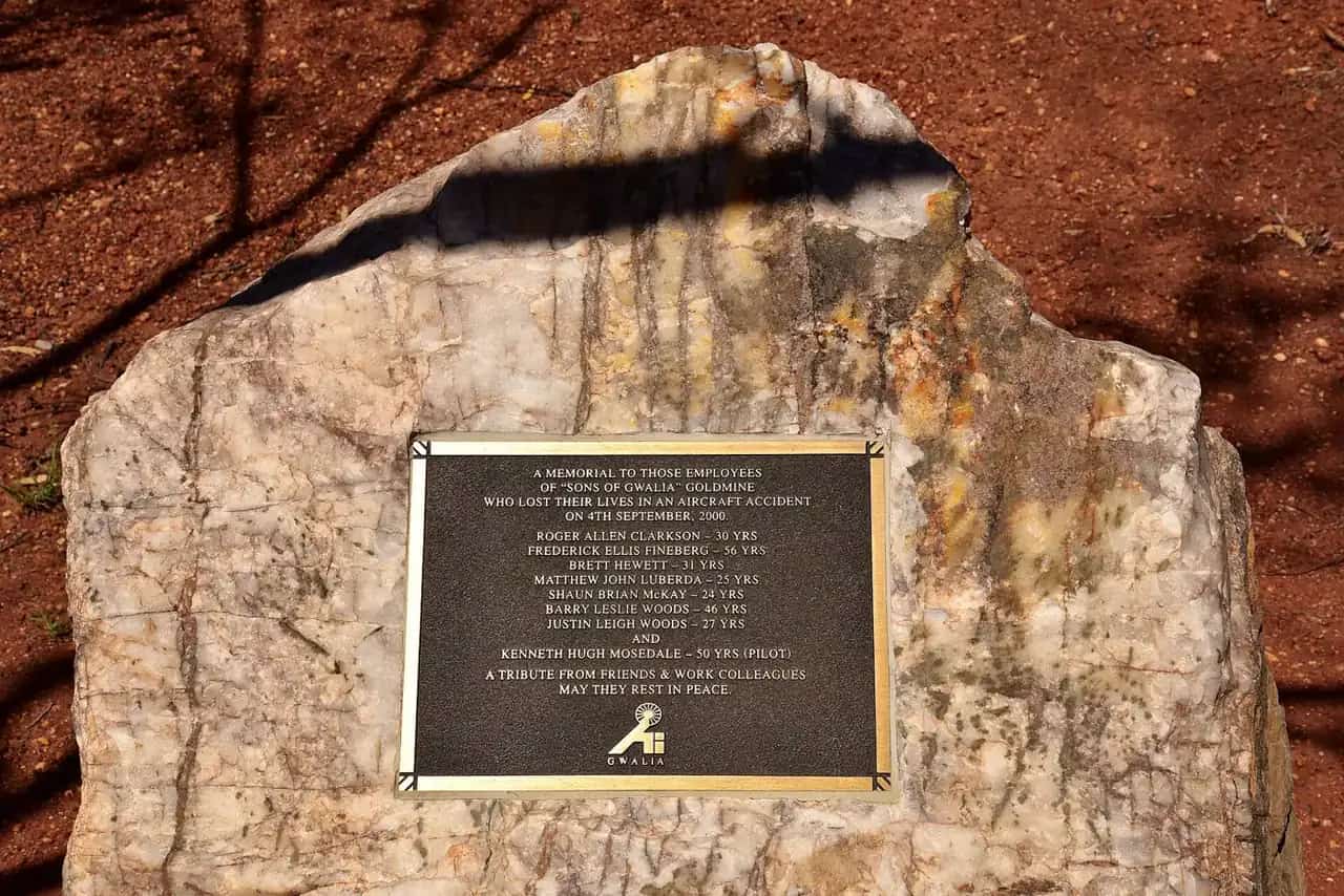 Memorial at Gwalia near Leonora, Western Australia
